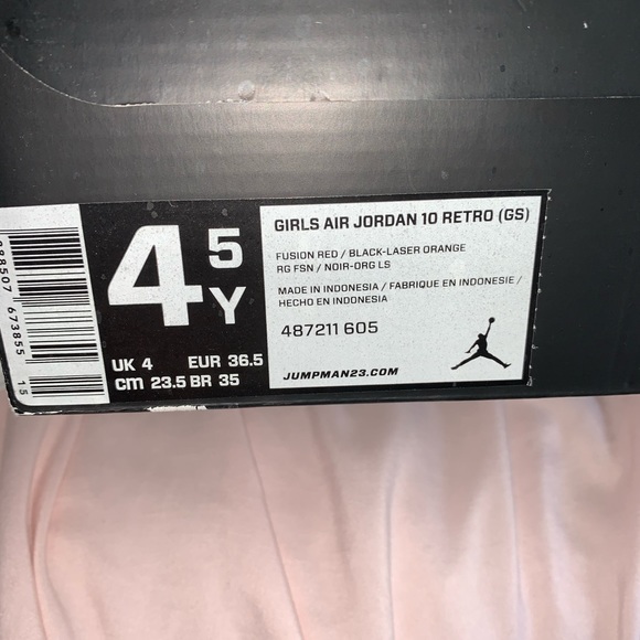 Air Jordan 10 Retro GS Fusion Red 4.5 - Picture 4 of 4